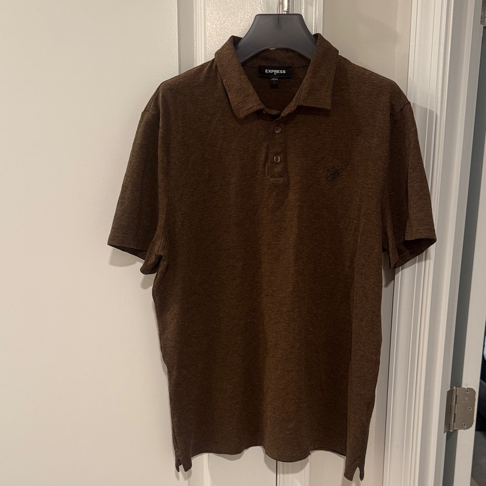 Express Men's Rich Brown Polo Shirt